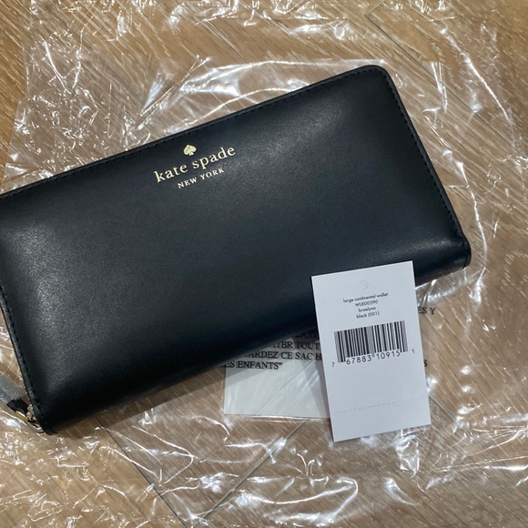Kate Spade large continental wallet in black - Picture 1 of 4